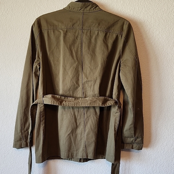 Draper James Women's Olive Green Belted Zippered 100% Cotton Jacket in Size S - Picture 5 of 11